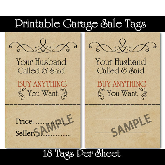 Free Printable Price Tags Template Pricing Tags for Garage Sales Free  Printable to Use with