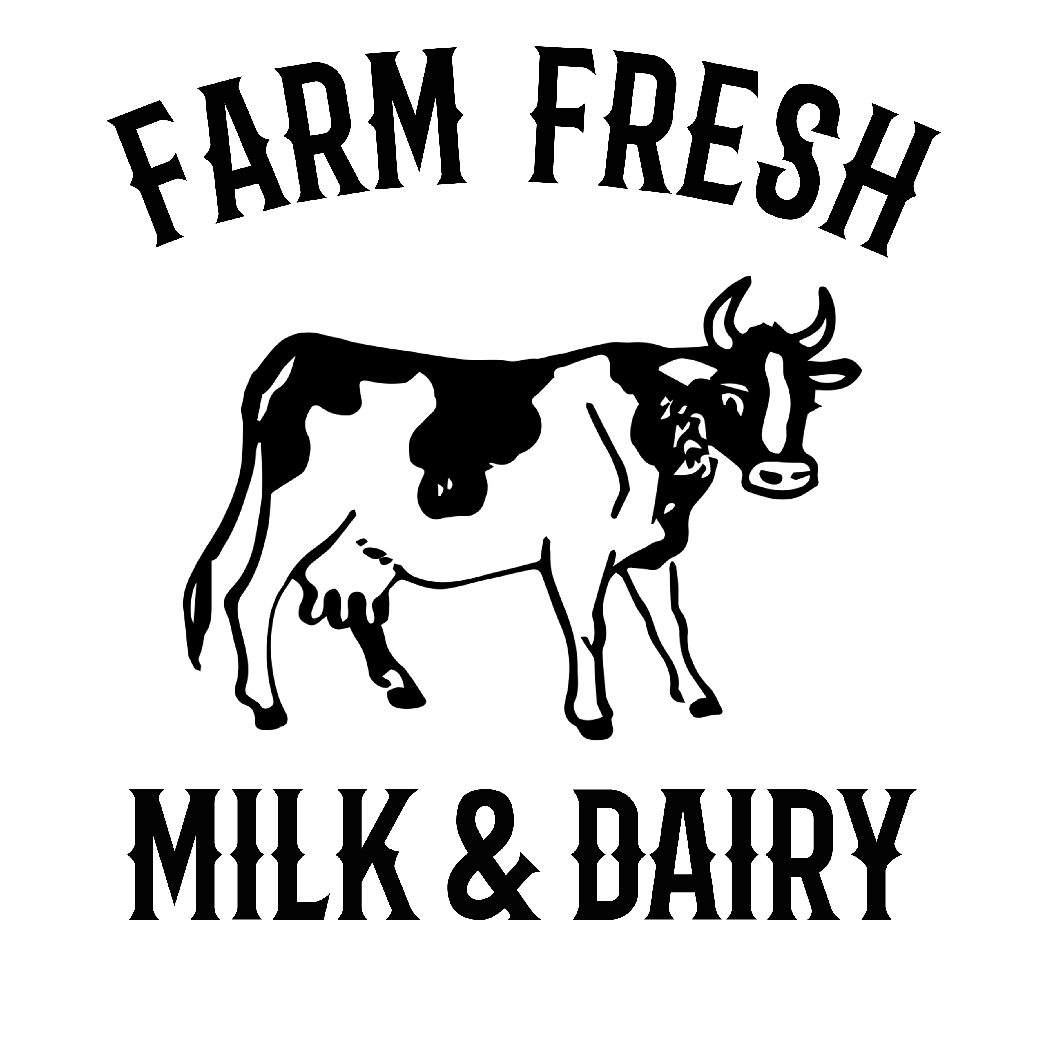 Farm Fresh Milk Dairy Svg Cutting File